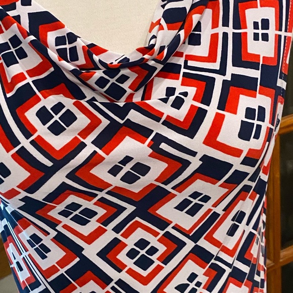 Chaps by Ralph Lauren Plus Geometric
Nautical Drapeneck Jersey Knit Top size S - Picture 6 of 6